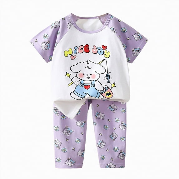 HCNTES Toddler Baby Boys Girls 2 Piece Outfits Girl Boy Summer Clothes Kids Sport T Shirts and Shorts Kid Outfit Sets For 2t 3t 4t 5t 6t 7t Kids Daily School Activities(H01-Light Pink,7-8 Years)