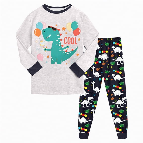 HCNTES Toddler Baby Boys Loungewear Clothes Kids Soft Warm Spring Fall Winter Outfits for Little Boys Pajamas Sleepwear Outfits Set(A01-Light Gray,3-4 Years)