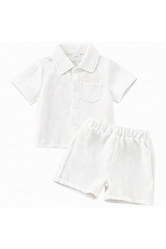 Toddler Baby Boys Summer Clothes Short Sleeves T-Shirt Tops + Shorts Cute Outfits Set For Kids 2t 3t 4t 5t 6t 7t Kid Shorts(G-White,2-3 Years)