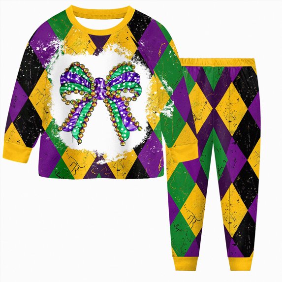 HCNTES Toddler Baby Girl Clothes 1T 2T 3T 4T 5T Fall Winter Outfits Contrast Color Long Sleeve Sweatshirt + Pants Sets,Sizes 7-8 Years