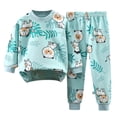 thumbnail image 1 of HCNTES Toddler Baby Girl Clothes 3 6 9 12 18 24 Months Fall Outfits Long Sleeve Sweatshirt Tops + Pants Set,Sizes 5-6 Years, 1 of 4