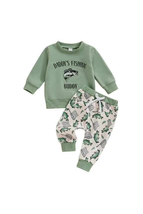 Toddler Baby Girl Clothes 6 12 18 24 Months Fall Outfits Long Sleeves Sweatshirt Tops Pants Set 1-6T, 12-18 Months Green