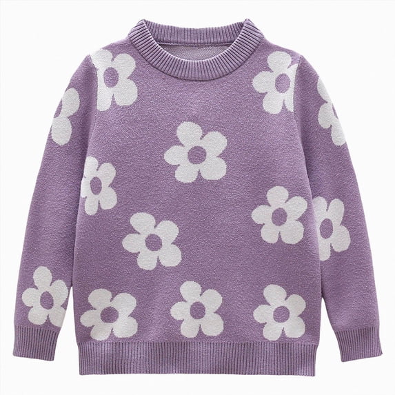 HCNTES Toddler Baby Girl Flower Sweatshirt Long Sleeve Sweater Pullover 2T 3T 4T 5T 6T 7T Kids Loose Tee Tops