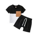 thumbnail image 1 of HCNTES Toddler Baby Girl Summer Clothes Embroiderey Waffle Knit Short Sleeve T-Shirt Tees + Casual Shorts Cute Clothing Set(12-18 Months,Black), 1 of 7