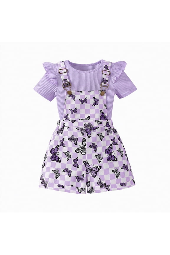 Toddler Baby Girl Summer Clothes Set Kid Outfits Short Sleeves T-Shirt Tops + Shorts Cute Outfits Set For Kids 18-24 Months 2t 3t 4t 5t 6t 7t 8t 9t, 5-6 Years