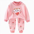 thumbnail image 1 of HCNTES Toddler Baby Girls Clothes 3 6 12 18 24 Months 2T 3T 4T 5T Boys Fall Winter Outfits Pullover Long Sleeve Solid Sweatshirt Pants Sweatsuit Set, 1 of 5