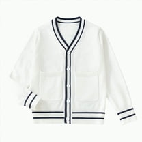 HCNTES Toddler Baby Girls Cotton Knit Sweater Autumn Solid Long Sleeve Tops Cardigan Clothes Kids Top Coat & Outerwear(4-5 Years,Z4-White)