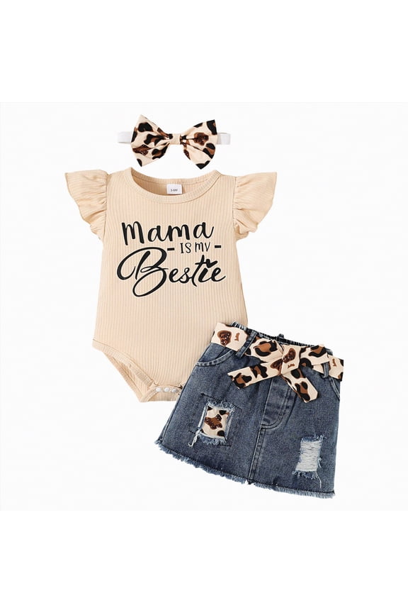 Toddler Baby Girls Seasonal Wear Short Sleeve Romper with Elastic Short Kids Girls Spring Summer 2PCS Outfits Set(White,3-6 Months)