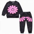 thumbnail image 1 of HCNTES Toddler Baby Girls Sunflower Clothes Set Long Sleeve Top and Pants 2pcs Outfits Fall Clothes(2-3 Years,Black_l1), 1 of 7