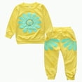 thumbnail image 1 of HCNTES Toddler Baby Girls Sunflower Clothes Set Long Sleeve Top and Pants 2pcs Outfits Fall Clothes(4-5 Years,Yellow_l5), 1 of 7