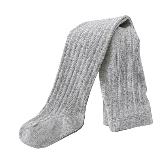 HCNTES Toddler Baby Girls Tights Cable Knit Leggings Stockings Little Girl Cotton Pantyhose(Grey,7-8 Years)