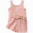 thumbnail image 1 of HCNTES Toddler Baby Infant Newborn Girl 2 Piece Outfits Girls Summer Clothes Kids Sport T Shirts and Kid Shorts Clothing Sets For 3-24 Months 2t 3t 4t 5t 6t 7t Children, 18-24 Months, 1 of 7