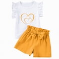 thumbnail image 1 of HCNTES Toddler Baby Summer Clothes Kid Outfits Girls Short Sleeves T-Shirt Tops + Shorts Cute Outfits Set For 18-24 Months 2t 3t 4t 5t 6t 7t 8t 9t Kids, 1-2 Years, 1 of 6