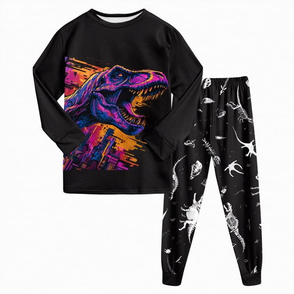 HCNTES Toddler Boy 2-piece Pajamas All-Weather Sleepwear Pjs Set Dailywear & Loungewear Outfits Set for Baby Boy(A01-Blue,5-6 Years)