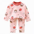 thumbnail image 1 of HCNTES Toddler Boy 2-piece Pajamas Sleepwear Pjs for Baby All-Weather Loungewear Outfits Set Long SleevePullover Tops and Pants Set for Kids(A01-Pink,18-24 Months), 1 of 5