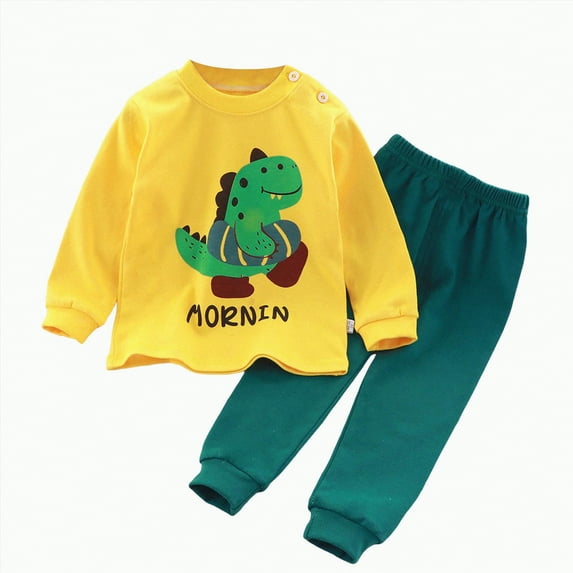 HCNTES Toddler Boy Clothes, Baby Boys Cute Long Sleeve Patchwork Sweatshirt Tops Pants Outfit Set 2Pcs Set(3-6 Months,Green#3)
