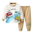 thumbnail image 1 of HCNTES Toddler Boy Clothes, Baby Boys Cute Long Sleeve Patchwork Sweatshirt Tops Pants Outfit Set 2Pcs Set,Sizes 6-12 Months, 1 of 4