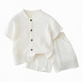 thumbnail image 1 of HCNTES Toddler Boy Clothes Baby Boys Summer Outfits Patchwork Short Sleeve T-Shirt Shorts Set Summer Clothes Set(12-18 Months,a76-Beige), 1 of 4