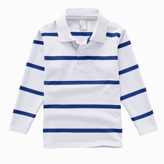 HCNTES Toddler Boy Clothes Kids Polo Shirts Boys Boys' School Uniform Long Sleeve Polo Shirt, Button Closure, Comfortable Fabric A7 SHIRT(White,6-7 Years)