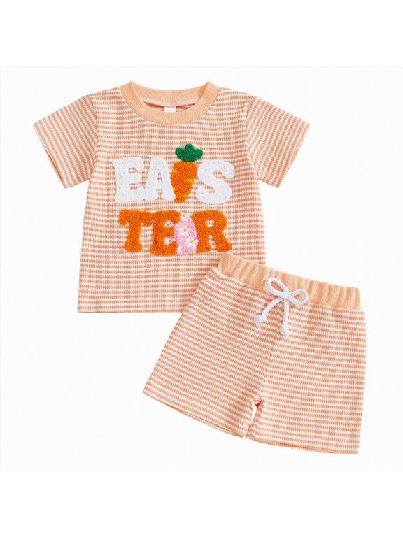 Toddler Boy Easter Outfit Bunny Train Embroidered 2 Piece Set Toddler Boy Summer Clothes