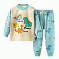 thumbnail image 1 of HCNTES Toddler Boy Pajamas Sleepwear Outfits Set Cute Soft Long Sleeves Top and Casual Pants Sweatsuit 2 Piece Fall Winter Clothing Set for Kids(Mint Green,7-8 Years), 1 of 4