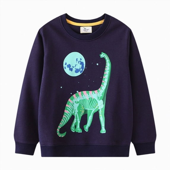 HCNTES Toddler Boy Shirts Boys Long Sleeve Crew Neck T-Shirt with Animals Print | Soft Cotton Crewneck Pullover Tops Shirts