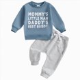 thumbnail image 1 of HCNTES Toddler Boy Winter Clothes Toddler Baby Boy Fall Winter Clothes Letter Graphic Long Sleeve Sweatshirt Pullover Tops + Joggers Pants Outfit, 1 of 7