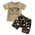 thumbnail image 1 of HCNTES Toddler Boy's 2 Piece Short Sets Outfits Clothes Sets T-Shirt and Denim Shorts Sets for Weekend Adventures,18-24 Months, 1 of 9