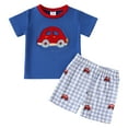 thumbnail image 1 of HCNTES Toddler Boy's Beachwear Set Cotton Crewneck Tees and Beach Shorts,2-3 Years, 1 of 7