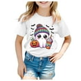 thumbnail image 1 of HCNTES Toddler Boys Girls Halloween Shirts Pumpkin T Shirt Kids Short Sleeve Cute Graphic Tee Tops(4-5 Years,O80-White), 1 of 5