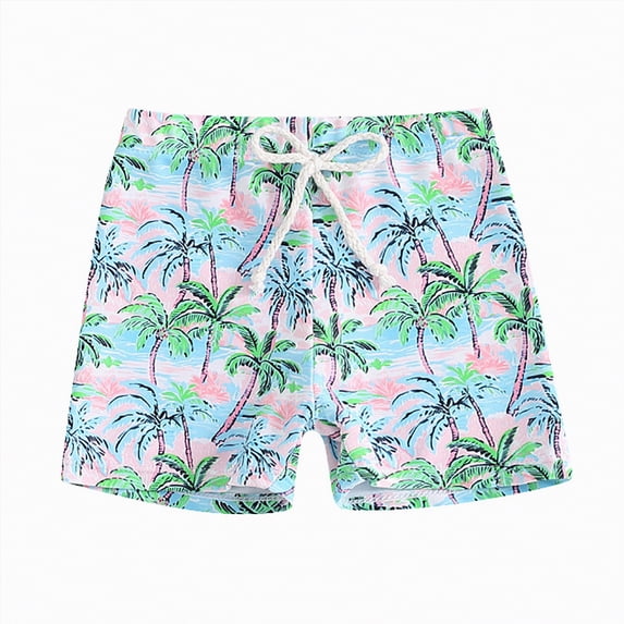 HCNTES Toddler Boys Swim Trunks Boys Bathing Suit Kids Baby Boys Summer Print Shorts Beach Swimwear Swimming Trunks Swimsuit Vacation Summer Beach Shorts(Green,3-4 Years)