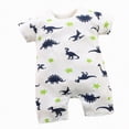 thumbnail image 1 of HCNTES Toddler Children Unisex Short Sleeve Jumpsuit One-Piece Bodysuit Baby Kids Light Pajamas Sleepwear Loungewear for Spring Summer(L01-Green,18-24 Months), 1 of 4