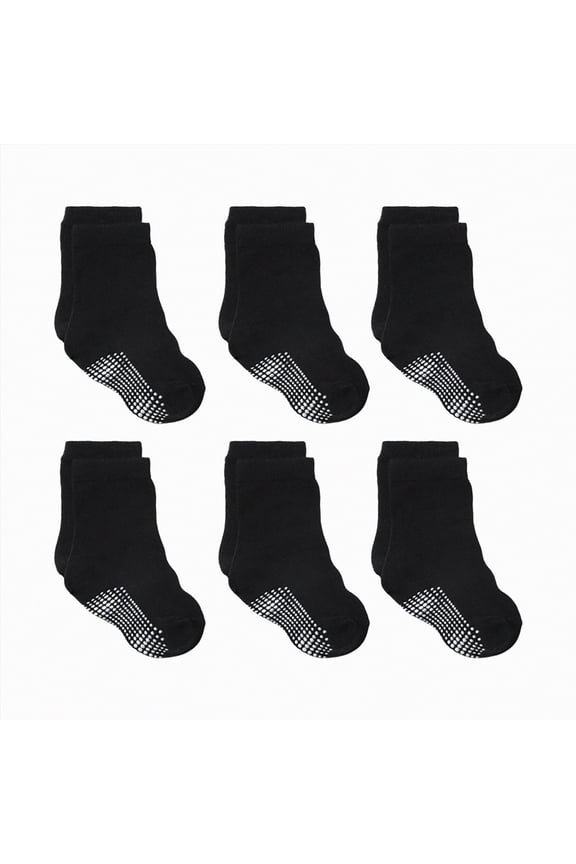 Toddler Cotton Socks Set Kids Boy Girl Socks Set Solid Color Non Slip Grip Crew Socks Set Spring Summer Socks for Children 1T 2T 3T 4T 5T 6T 7T(X01-G,3-5 Years)