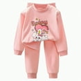 thumbnail image 1 of HCNTES Toddler Fall Outfits for Girl Boy Girl Long Sleeve Hoodie Top and Long Sweatpants Set Toddler Sweatsuit(Style1-Pink,5-6 Years), 1 of 5