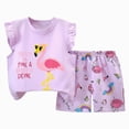 thumbnail image 1 of HCNTES Toddler Girl Clothes 2pcs Cartoon Graphic Print Ruffle Sleeve Round Neck Top and Elastic Shorts Set Outfits Clothing for Girls 3 6 12 18 24 Months 2T 3T 4T 5T 6T, 1 of 5
