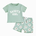 thumbnail image 1 of HCNTES Toddler Girl Daily Set Baby Girl Comfortable And Breathable Set Cute Cartoon Printed Short Sleeve Shorts Two Piece Set, 1 of 4