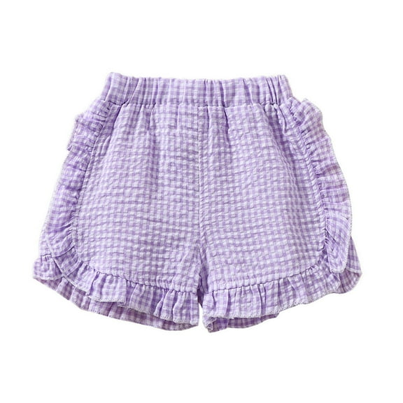 HCNTES Toddler Girl Shorts for Baby Girl, Pull-on Jogger Shorts with Hem for Summer,2-3 Years Purple