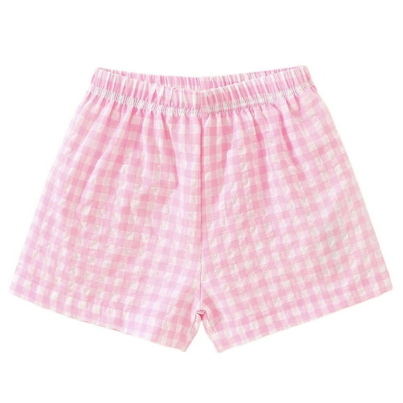 HCNTES Toddler Girl's Summer Knit Shorts with Pocket and Soft Elastic Waist for All-Day Wear,7-8 Years Pink