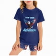 thumbnail image 1 of HCNTES Toddler Girls Boys Independence Day Clothing Printed Star Short Sleeve and Short Set Baby Boys Girls Party Outfit Kids 2t 3t 4t 5t 6t Summer Pjs Set(H03-Dark Blue,11-12 Years), 1 of 7