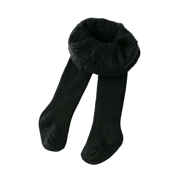 HCNTES Toddler Girls Fleece Lined Tights Ultra Soft Thick Warm Tights for Cold Winter(2-4 Years,Black)