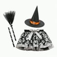 thumbnail image 1 of HCNTES Toddler Girls Witch Tutu Skirt Set with Hat & Broomstick 3 Pcs Dress Up Halloween Outfits 3 8Y(Grey#4,4-5 Years), 1 of 3