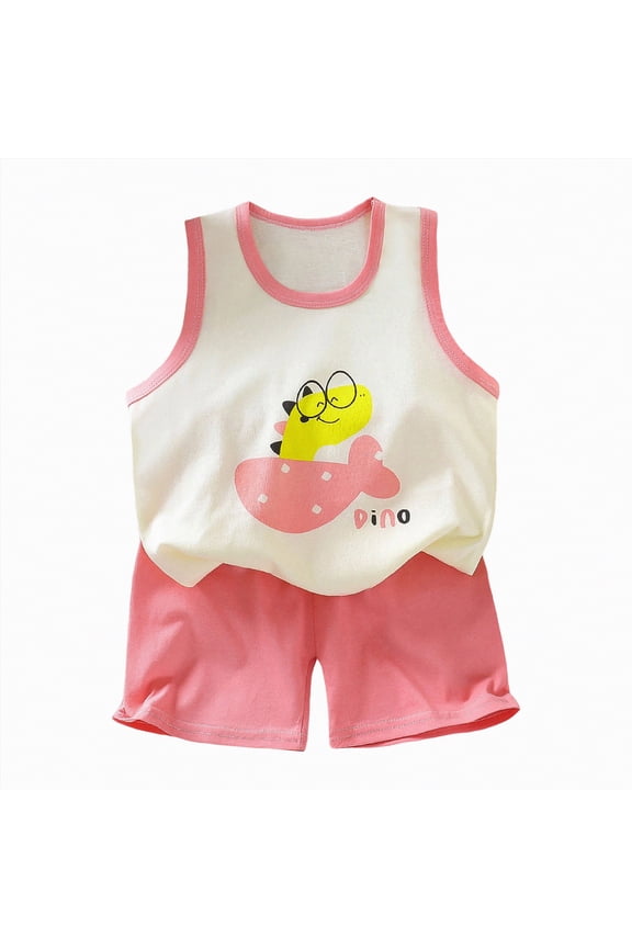 Toddler Infant Baby Girls Summer Clothes Kid Outfits Boys Short Sleeves T-Shirt Tops + Shorts Cute Outfits Set For Kid Summer Outfits 2t 3t 4t 5t 6t 7t 8t(H01-Pink,3-4 Years)