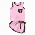 thumbnail image 1 of HCNTES Toddler Infant Kid Baby Girl Shorts Outfit Short Sleeve Leopard Vest Top Cheetah Print Pants Summer Clothes Set, 1 of 9
