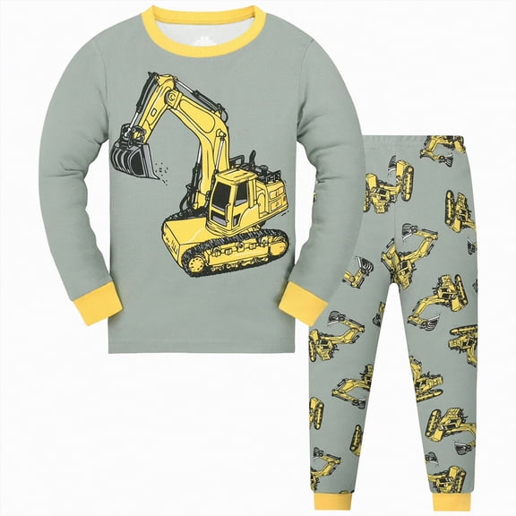 HCNTES Toddler Kids Baby Boys Girls Pajamas Cute Cartoon Dinosaur Print Long Sleeve Top Trousers Outfits Set,Sizes 8-9 Years