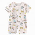 thumbnail image 1 of HCNTES Toddler Kids Children Boys Girls Unisex Short Sleeve Romper Baby Infant Warm Pajamas Nighty Loungewear for Spring Summer(Light Blue,0-6 Months), 1 of 4