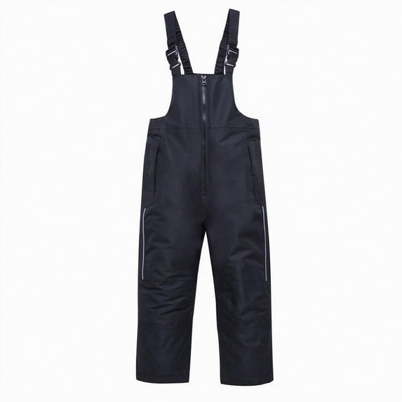 HCNTES Toddler Kids Snow Bib Overalls Waterproof Adjustable Straps Warm Winter Ski Pants for Outdoor Play(A01-Black,2T)