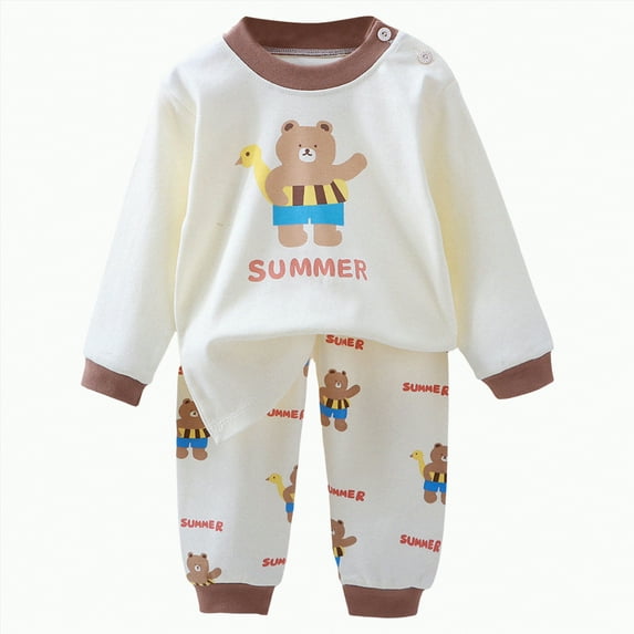 HCNTES Toddler Little Boy Girl Hooded Sweatsuit Outfits Long Sleeve Sweatshirt Jogger Fall Winter Clothes Set(Brown&2,2-3 Years)