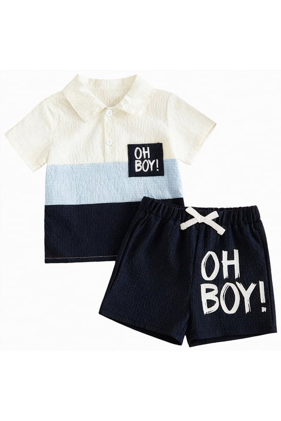 Toddler Newborn Baby Boy Outfit Sets Kid Summer Clothes Short Sleeve T-shirt Elastic Waist Shorts 2 Piece Short Set Summer Pjs For 2t 3t 4t 5t 6t 7t Children(L2-Black,2-3 Years)