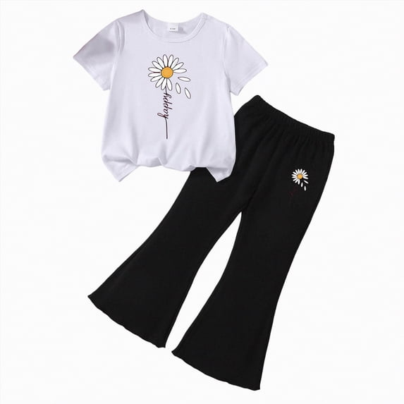 HCNTES Toddler Outfit Kids Baby Boys and Girls Cute Short Sleeve Shirts with Shorts Graphic T Sets Children Clothing Cute Casual Kids Outfits Summer(M,2-3 Years)