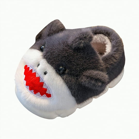 HCNTES Toddler Slippers Baby Boy and Girl Home Slippers Plush Cute Non-Slip Warm Winter Shoes, Suitable for Indoor and Outdoor Kids Slippers(Grey,1)